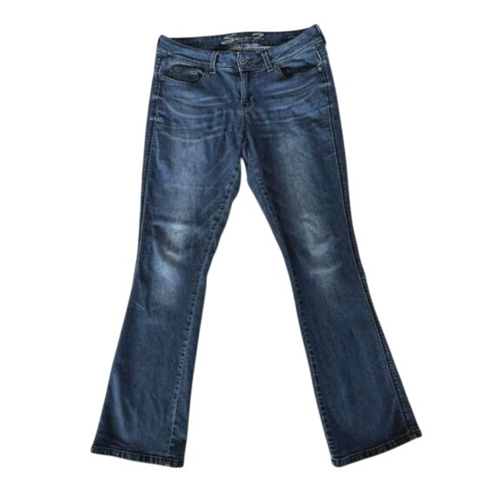 Seven7 Slim Boot‎ Jeans Size 12 Blue Slimaker Mid Rise Denim Pants 1001